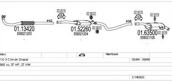 MTS C140020008389 Exhaust System